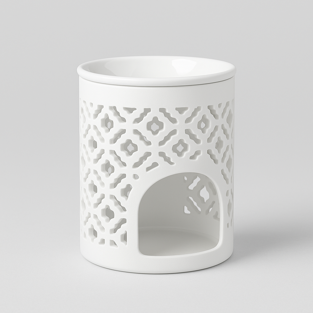 Modern white ceramic wax melt warmer for home fragrance