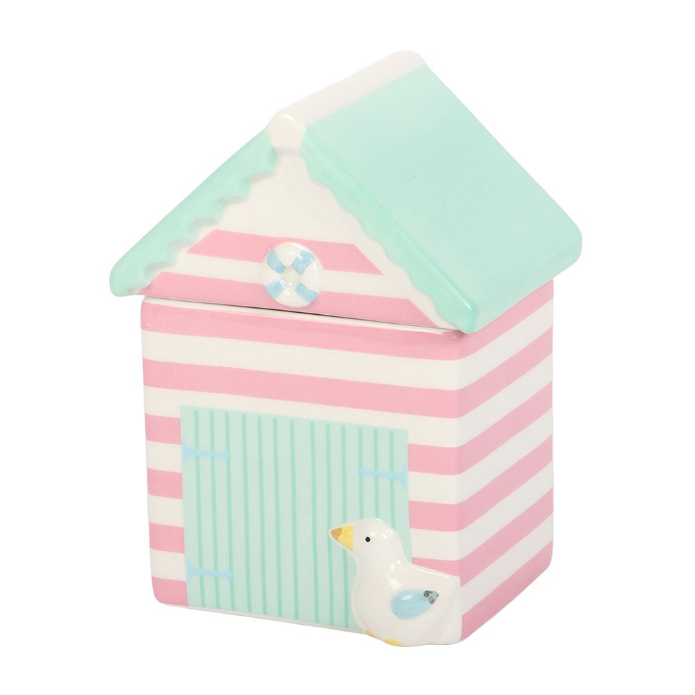 Pastel ceramic beach hut tealight oil burner for home fragrance