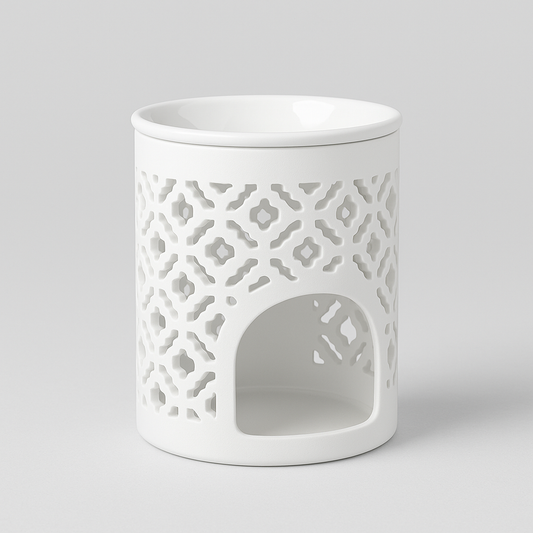 Modern white ceramic wax melt warmer for home fragrance