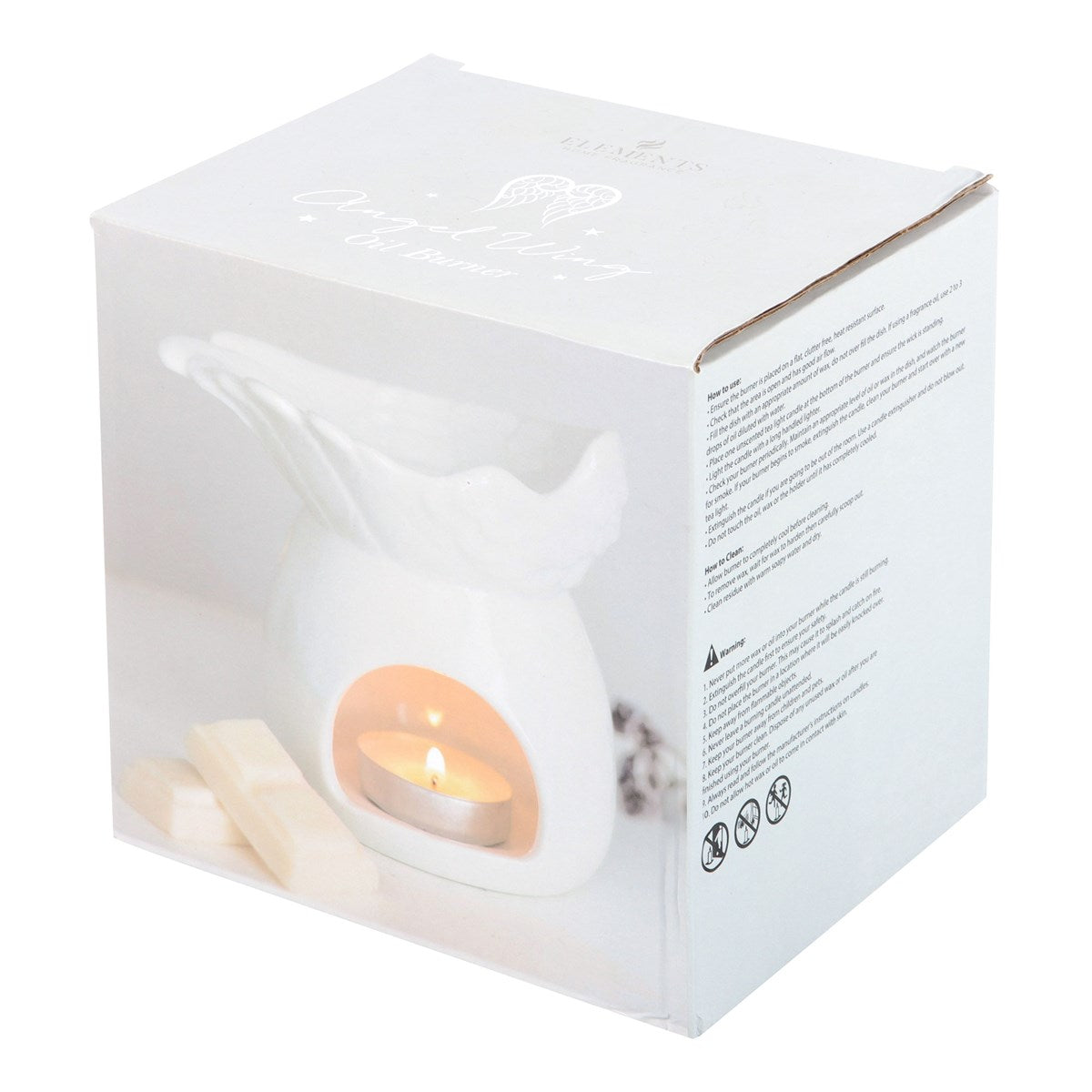 Elegant angel wing oil burner and wax warmer, a thoughtful remembrance and sympathy gift