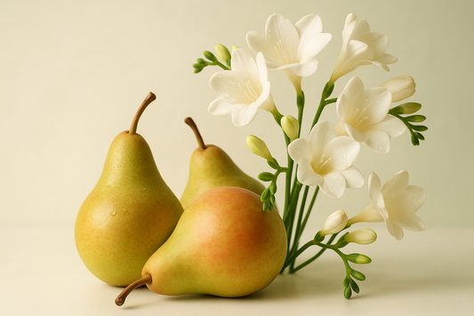 Hand-poured wax melt in a stylish clamshell container, designed to fill your space with a long-lasting, luxurious fragrance. The sensuous freshness of ripe pears, wrapped in a bouquet of white freesias; mellowed by amber, patchouli and woods. Luscious and golden. &nbsp;Top notes of Ripe pears, California lemon, Italian bergamot; Middle notes of White freesia, silky rose, amber and bottom notes of Patchouli, rich woods, soft musk. Inspired by a popular scent.